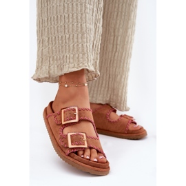 Inna Ženski klip s kopčama i ukrasna deva smeđa 2