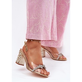 S.Barski Prozirne sandale na MR51-705 Zloty Post zlatna 2