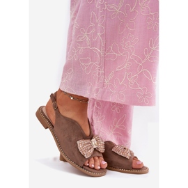 S.Barski Ženske sandale s lukom s ravnim petom s. Barski KV51-014 Dark Beige bež 1