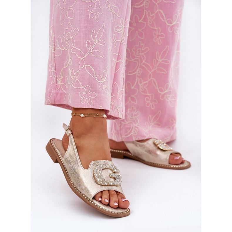 S.Barski Ženske sandale s ukrasnim detaljima S. Barski KV51-081 PLN zlatna 2