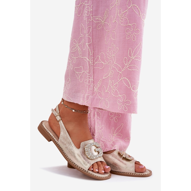 S.Barski Ženske sandale s ukrasnim detaljima S. Barski KV51-081 PLN zlatni 1