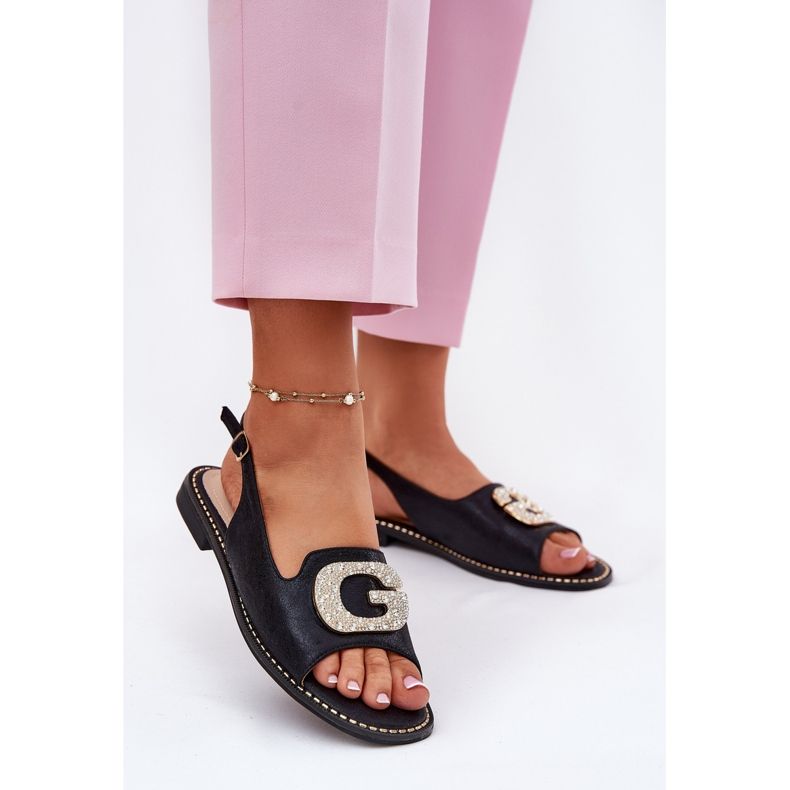 S.Barski Ženske sandale s ukrasnim detaljima S. Barski KV51-081 Black crno 2