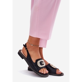 S.Barski Ženske sandale s ukrasnim detaljima S. Barski KV51-081 Black crna 1