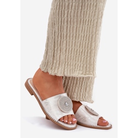 S.Barski Ženski jatovi s ravnim petom s ukrasom S. Barski KV51-013 Silver srebro 1