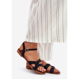 S.Barski Ravne sjajne ženske sandale S. Barski KV51-022 Black crna 1