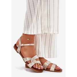 S.Barski Ravne sjajne ženske sandale S. Barski KV51-022 zlato zlatna 1