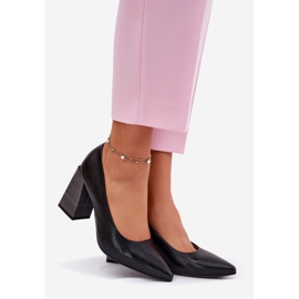 EVento Crne kožne cipele na visoku petu crno 1