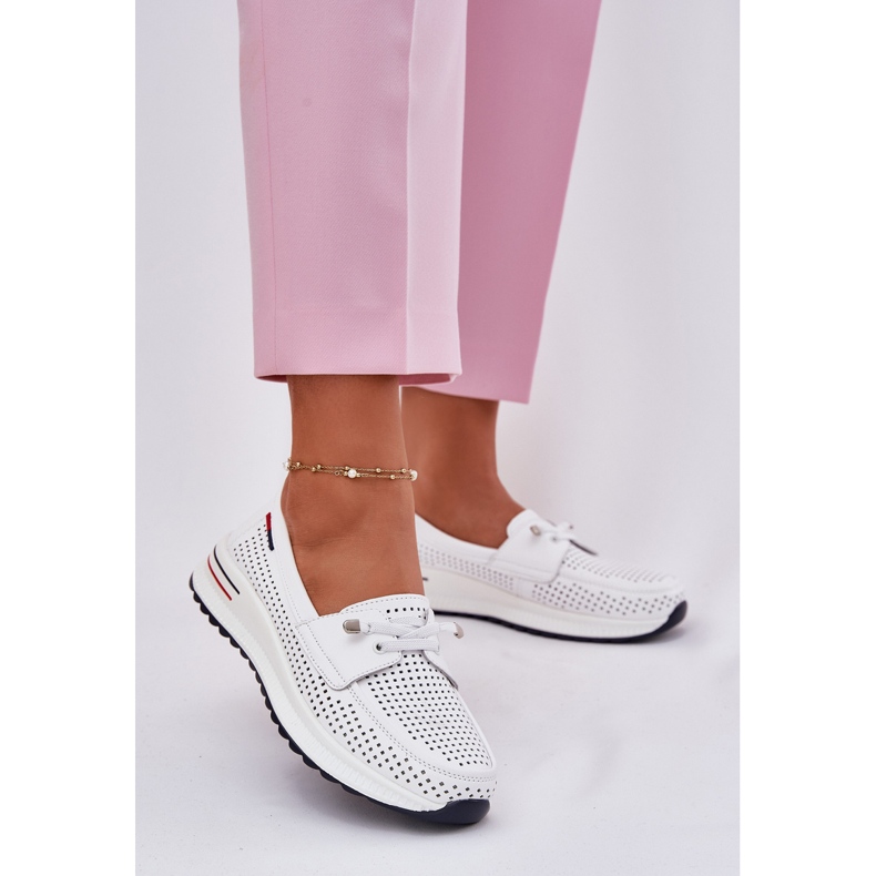 EVento Ženske kožne cipele na platformi Otvorene bijele bijela 2