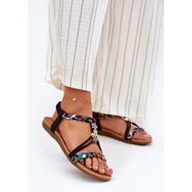 EVento Ženske sandale s igle i pletenice crne crno 2