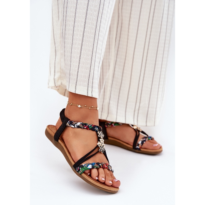 EVento Ženske sandale s igle i pletenice crne crno 2