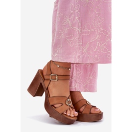 EVento Ženske sandale na zlatnoj dekoraciji deva smeđa 1