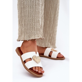 EVento Ravni -oled ženski flip flip sa zlatnim ukrasom bijelim bijela 2