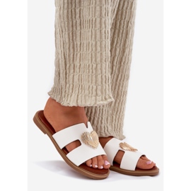 EVento Ravni -oled ženski flip flip sa zlatnim ukrasom bijelim bijela 1