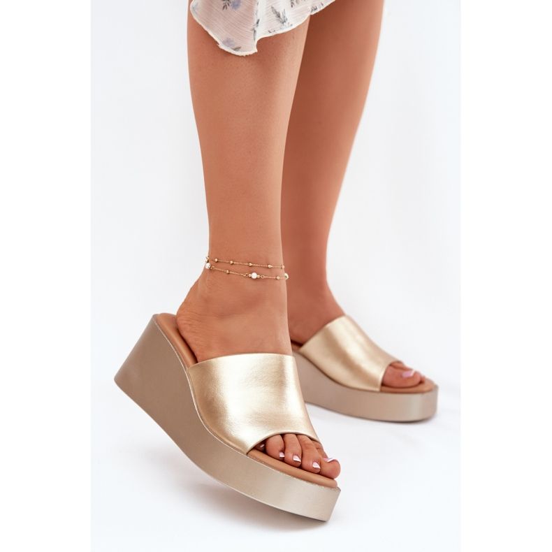 Inna Ženski prelepovi na klinu Eco kože zlatno zlatni 2