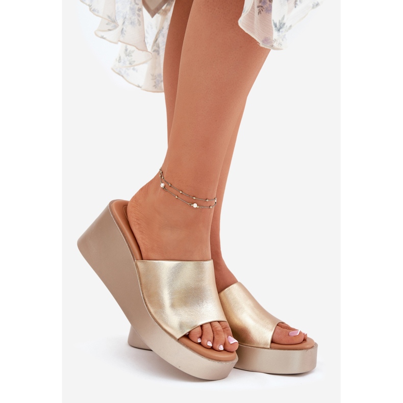 Inna Ženski prelepovi na klinu Eco kože zlatno zlatna 1