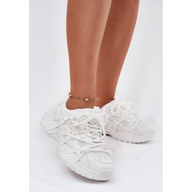 Ženske tenisice s dvostrukim vezanjem bijele boje bijela 2