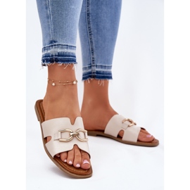 EVento Ženski ravni flip lete s ukrasnim detaljima bež 2