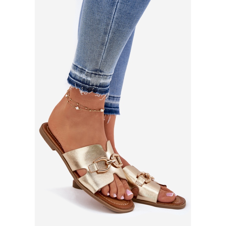 EVento Ženski ravni flip lete s ukrasnim zlatnim detaljima 1