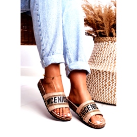 EVento Ženske BeNice bež japanke na plutu sa kamenčićima 2