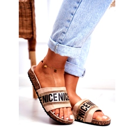 EVento Ženske BeNice bež japanke na plutu sa kamenčićima 1