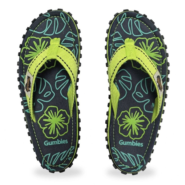 Flip-flops Gumbies Islander Flip-Flops vapno Hibiscus Gu-FFISL148 zelena 1