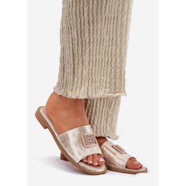 S.Barski Ženske flopske s ravnim petom s ukrasom S. Barski KV51-089 zlato zlatna 1