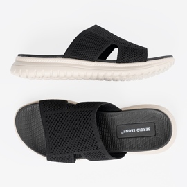 Ženske crne papuče na platformi Sergio Leone crna 2