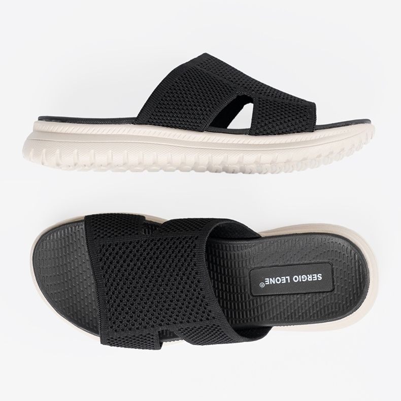 Ženske crne papuče na platformi Sergio Leone crna 2