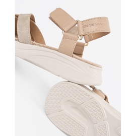 Sergio Leone Lagane bež sandale na bijeloj platformi 1