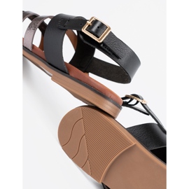 Crne sandale Sergio Leone sa srebrnim prugama crna 1