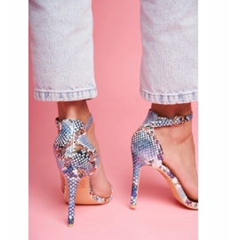 Ženske sandale na plavoj peti plava 3