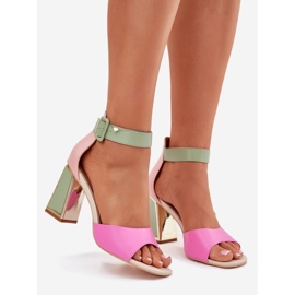 EVento Elegantne ženske sandale na ružičastoj zeleni post ružičasta 1