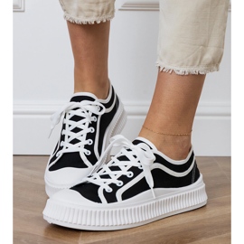 Crne ženske tenisice s platformom crna 2