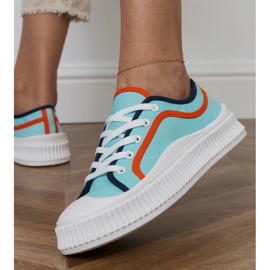 Plave ženske tenisice s platformom plava 2