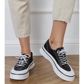 Crne ženske tenisice s platformom crna 2