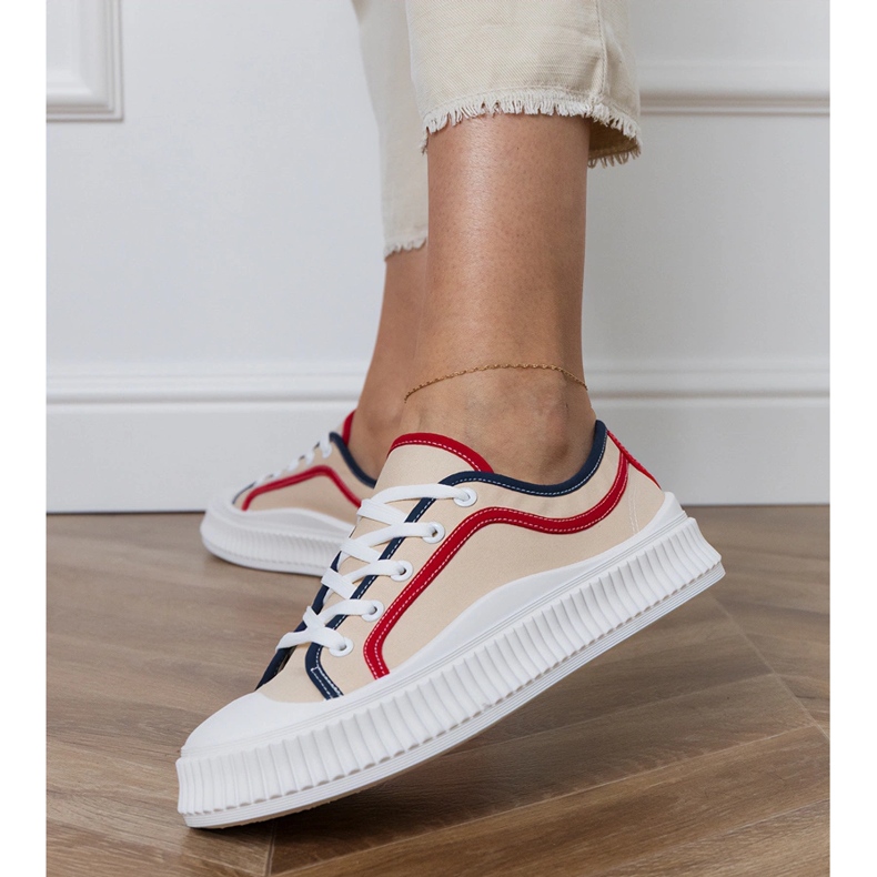 Bež ženske tenisice s platformom 2