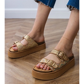 Golden Flip Plops s stezaljkama na prugama zlatni 1