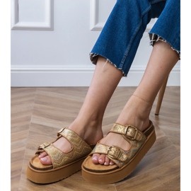 Golden Flip Plops s stezaljkama na prugama zlatni 2