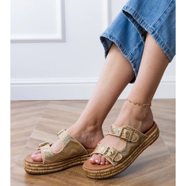 Golden Flip Plops s stezaljkama na prugama zlatni 2