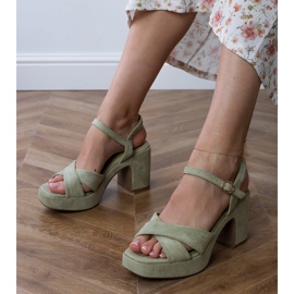 Zelene sandale Ekozamszowe na posta plava 1