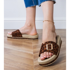 Panther Flip Flip na platformi s kopčom na šanku smeđa 2