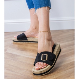 Crni okretni lepci na platformi s kopčom na pojasu crna 2