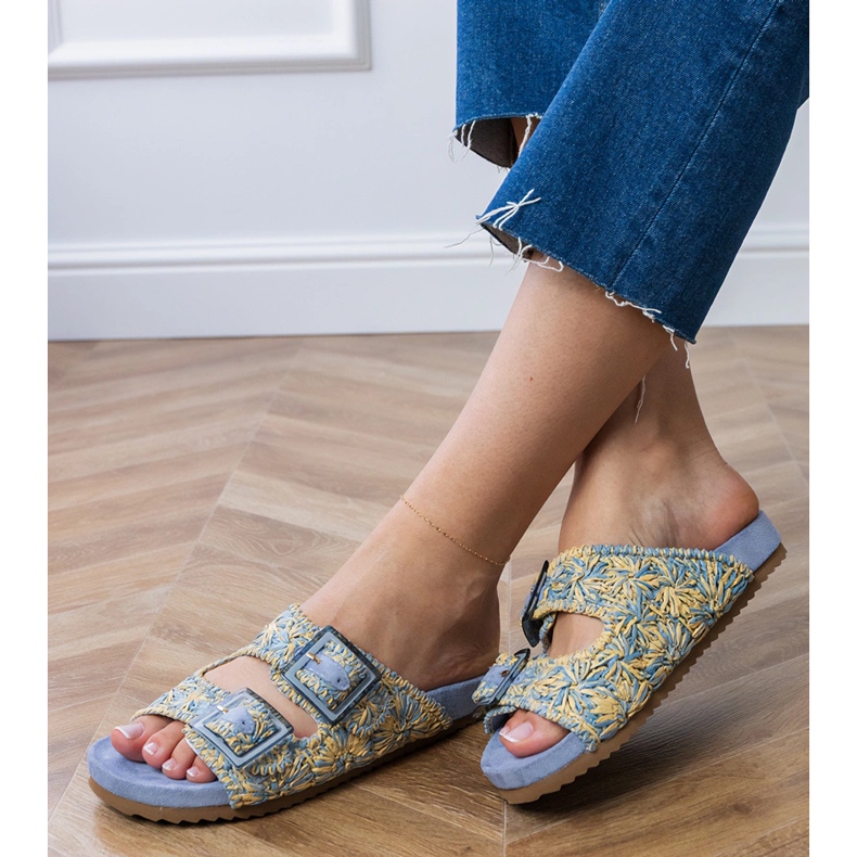 Plavi zaklopci kukica s stezaljkama na prugama plava 2