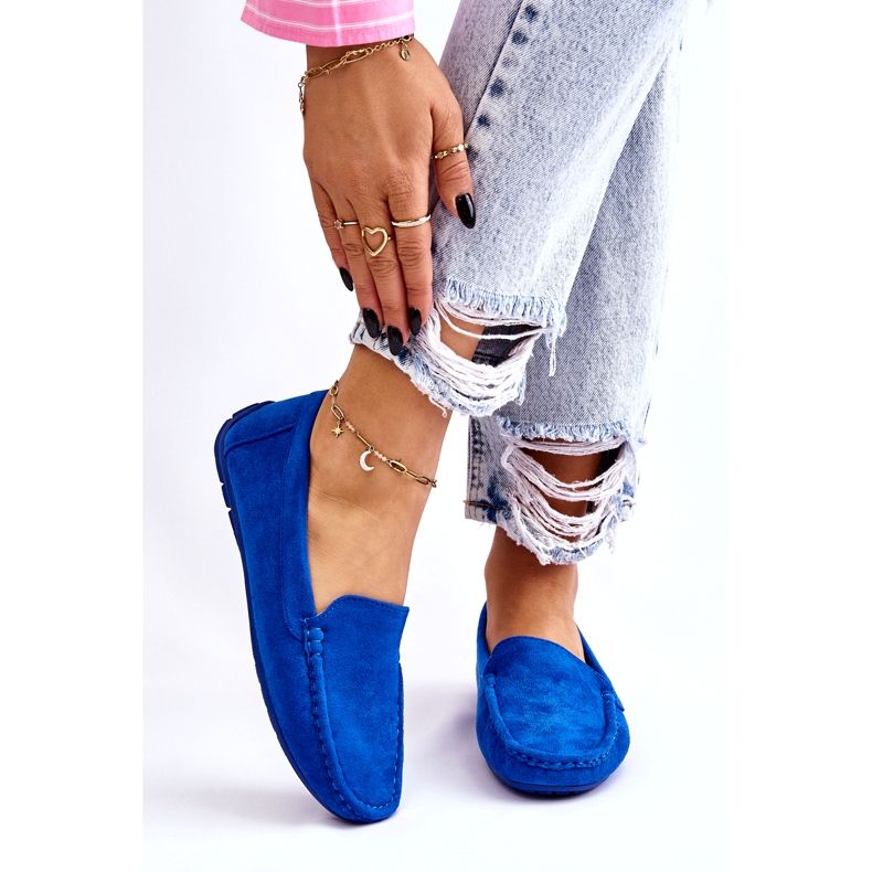 Evento Ženske natikače od brušene kože Blue Morreno plava 2