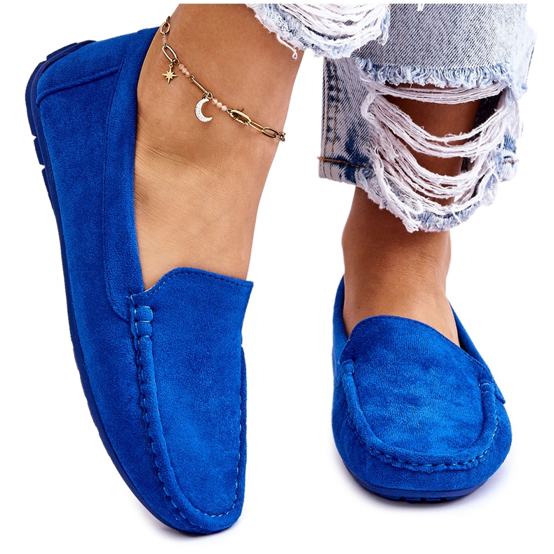 Evento Ženske natikače od brušene kože Blue Morreno plava 5