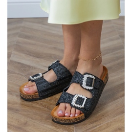 Crni okretni lepci na plutama s cirkonima na kopčama crno 2