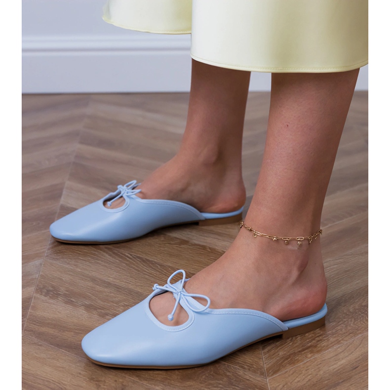 Plavi okretnici -flops izgrađen na ravnom potplatu plava 2