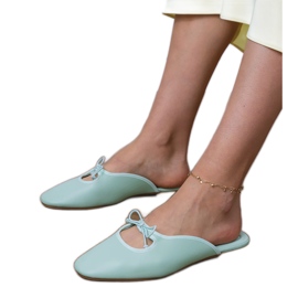 Zeleni okret -flops izgrađen na ravnom potplatu zelena 1