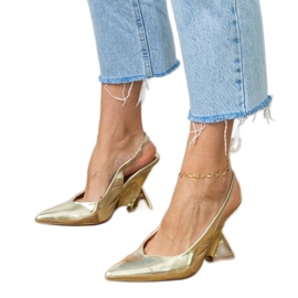 Zlatne sandale na geometrijskom klinu zlatni 1