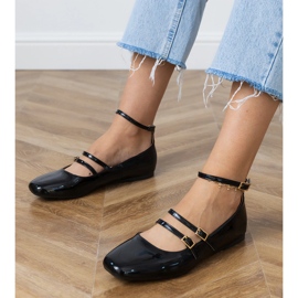 Crne balerine lakirane kopčama crna 1